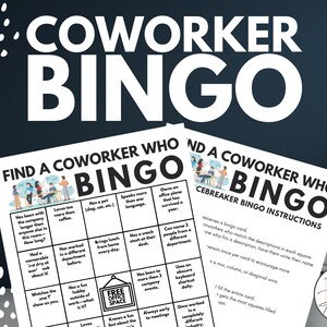 Coworker Bingo - Office Icebreaker Bingo - Team Building Printable