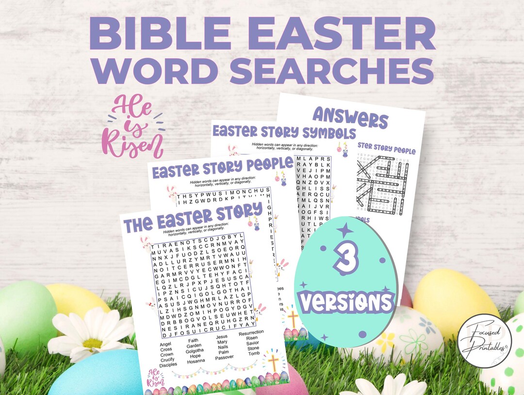 Bible Easter Word Search Puzzles – Sunday School Activity (digital ...