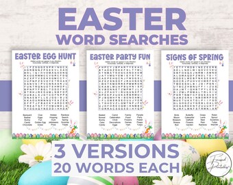 Easter Word Search Puzzles | Classroom, Party Activity (PDF Pattern)