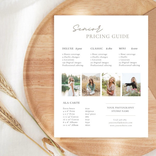 Photography Pricing Template | Wedding Pricing Guide | Wedding Package Template | Wedding Price Sheet | Editable Canva Template