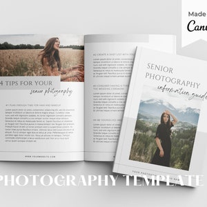 Senior Photography Welcome Guide Template| Client Guide Template| Senior Session Style Guide| Photography Pricing Template