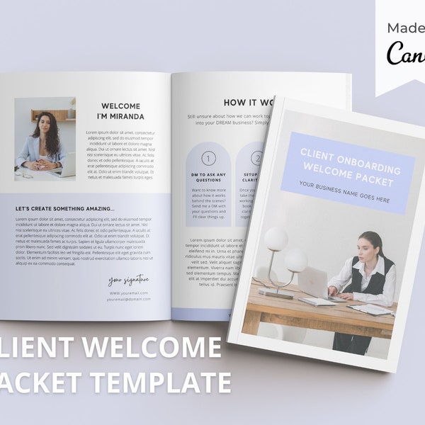 Client Welcome Packet Template |New Client Service Guide | Virtual Assistant Welcome Packet | Coaching Onboarding Template | Canva Template