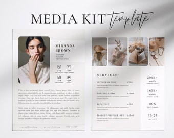 Media Kit Template| Influencer Rate Card Template |Blogger Social Media Kit| Facebook TikTok Instagram Kit