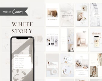 White Instagram Story Templates|Esthetician Instagram Story| Canva Instagram Post Template|Social Media Posts| Boho Theme Branding Kit