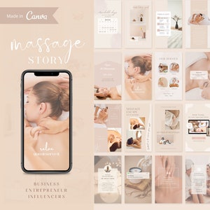 Massage Therapist Instagram Story Templates |Esthetician Social Media| Minimalism Instagram Canva Template| Sage Boho theme Branding Kit