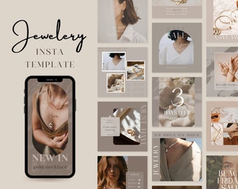 Jewelry Instagram Post Templates | Jewellery Social Media Branding ...