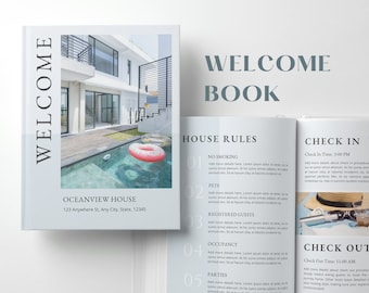 Airbnb Welcome Book Template | Welcome Guidebook| Vacation Rental Welcome Book | VRBO Guest Book | Printable Welcome Signs | Canva Template