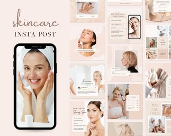 Esthetician Instagram Post Templates | Skincare Social Media | skincare instagram canva  | Esthetician Instagram Post | Spa Instagram