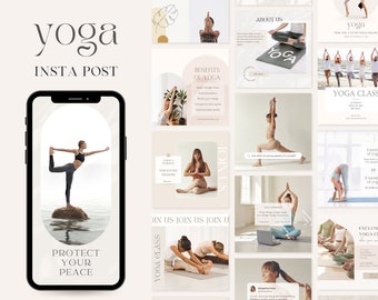 Yoga Instagram Post Templates | Yoga Teacher Wellness Coach | Fitness ...
