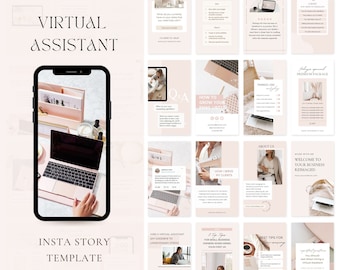 Virtueller Assistent Instagram Vorlagen | VA Instagram Story | VA Social Media Marketing| Fernarbeiter Vorlage | VA Canva Template