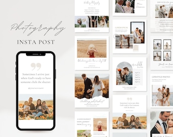 Photographer Instagram Post Template | Wedding Photography Instagram Posts | Photography Pricing List | Social Media Canva Template