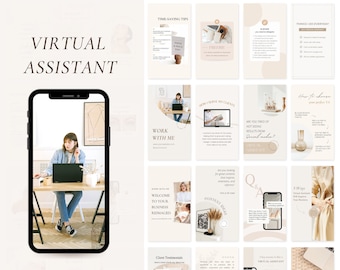Virtueller Assistent Instagram Vorlagen | VA Instagram Story | VA Social Media Marketing| Fernarbeiter Vorlage | VA Canva Template