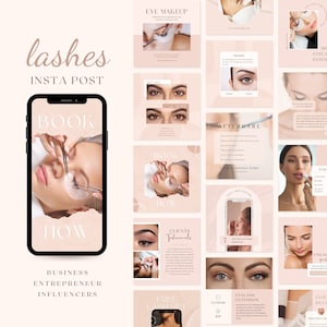Lash Tech Instagram Post| Lash Artist Instagram Templates| Eyelashes Extension Posts| Esthetician beauty Posts| Social Media Canva Templates