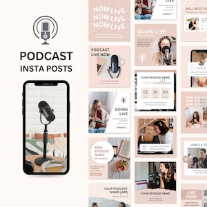 Podcast Instagram Post Template | Podcast Social Media Template | Podcast Canva Template