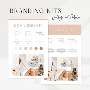 Brand Kit Template | Mini Brand Board Template | Premade Neutral Branding Kit | Mood Board Color Palette | Canva Template