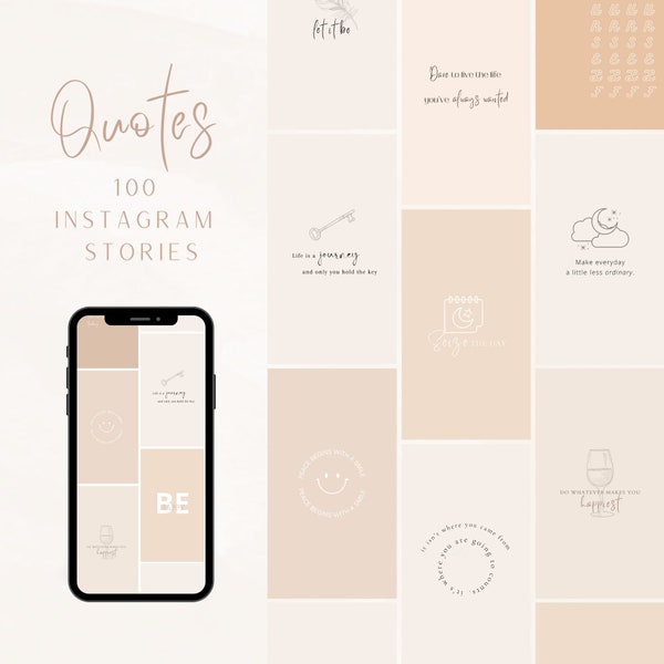 100 Instagram Story Vorlagen| Minimal Instagram Zitate Geschichte | Esthetician Stories| Social Media Vorlagen| Bloggers Coach Branding Kit