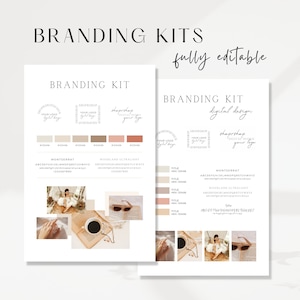 Plantilla de kit de marca / Mini plantilla de tablero de marca / Kit de marca neutral prefabricado / Paleta de colores de tablero de estado de ánimo / Plantilla de Canva