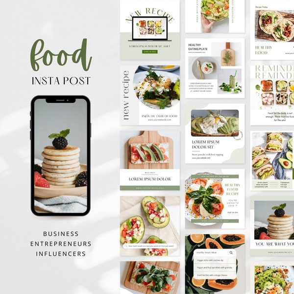 Canva Healthy Recipes Template Etsy