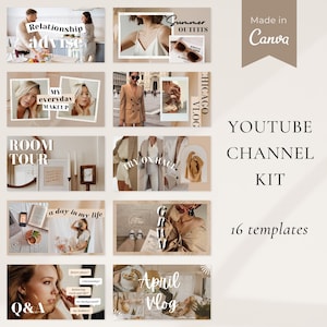 YouTube Channel Branding Kit l Personalized Youtube Thumbnails l Social Media Kit l Editable Canva Templates