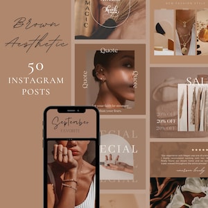 50 Instagram Templates | Minimalist Instagram Post Template | Instagram Influencer Templates | Canva Instagram Templates | Aesthetic Feed