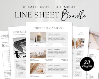 Plantilla de hoja de línea de venta al por mayor / Plantilla de catálogo de negocios / Lista de productos de Etsy / Lista de precios al por mayor / Gráfico al por mayor de joyería de velas