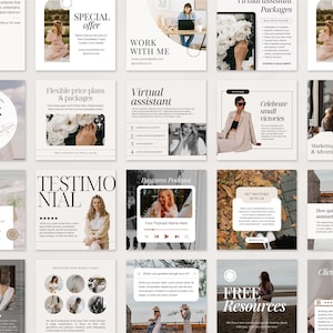 Virtual Assistant Instagram Templates | Social Media Manager Templates | Personal Assistant Portfolio | VA Welcome Packet | Canva Template