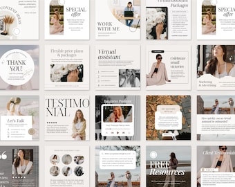 Virtual Assistant Instagram Templates | Social Media Manager Templates | Personal Assistant Portfolio | VA Welcome Packet | Canva Template