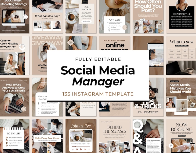 Instagram Post Templates | Social Media Manager Templates | Instagram Engagement | Digital Marketing Posts | Branding Kit image 1