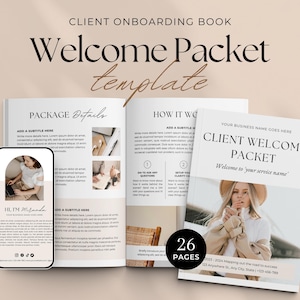 Client Welcome Packet Template | New Client Service Guide | Virtual Assistant Welcome Packet | Coaching Onboarding Template | Canva Template