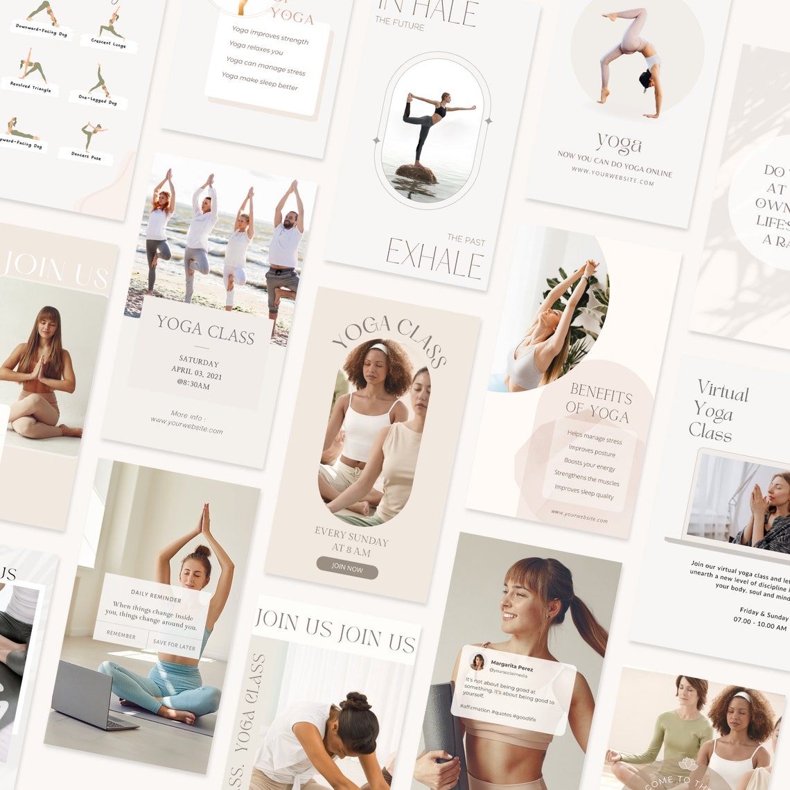 Yoga Instagram Story Templates | Yoga Teacher Wellness Coach | Fitness ...