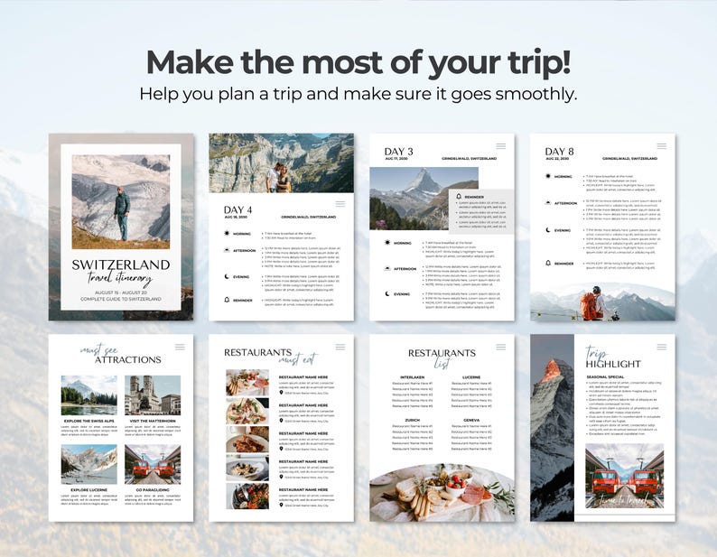 Editable Travel Itinerary Template | Trip Itinerary | Printable Travel Guide | Travel Agent Planner | Holiday Honeymoon Vacation Planner image 10