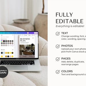 Business Plan Template Printable | Small Business Planner | Start Up Workbook | Side Hustle Planner | Canva Template image 10