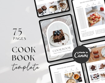 Cookbook Template | Recipe Book Template | Cook Book Template | Recipe Template | Canva Templates
