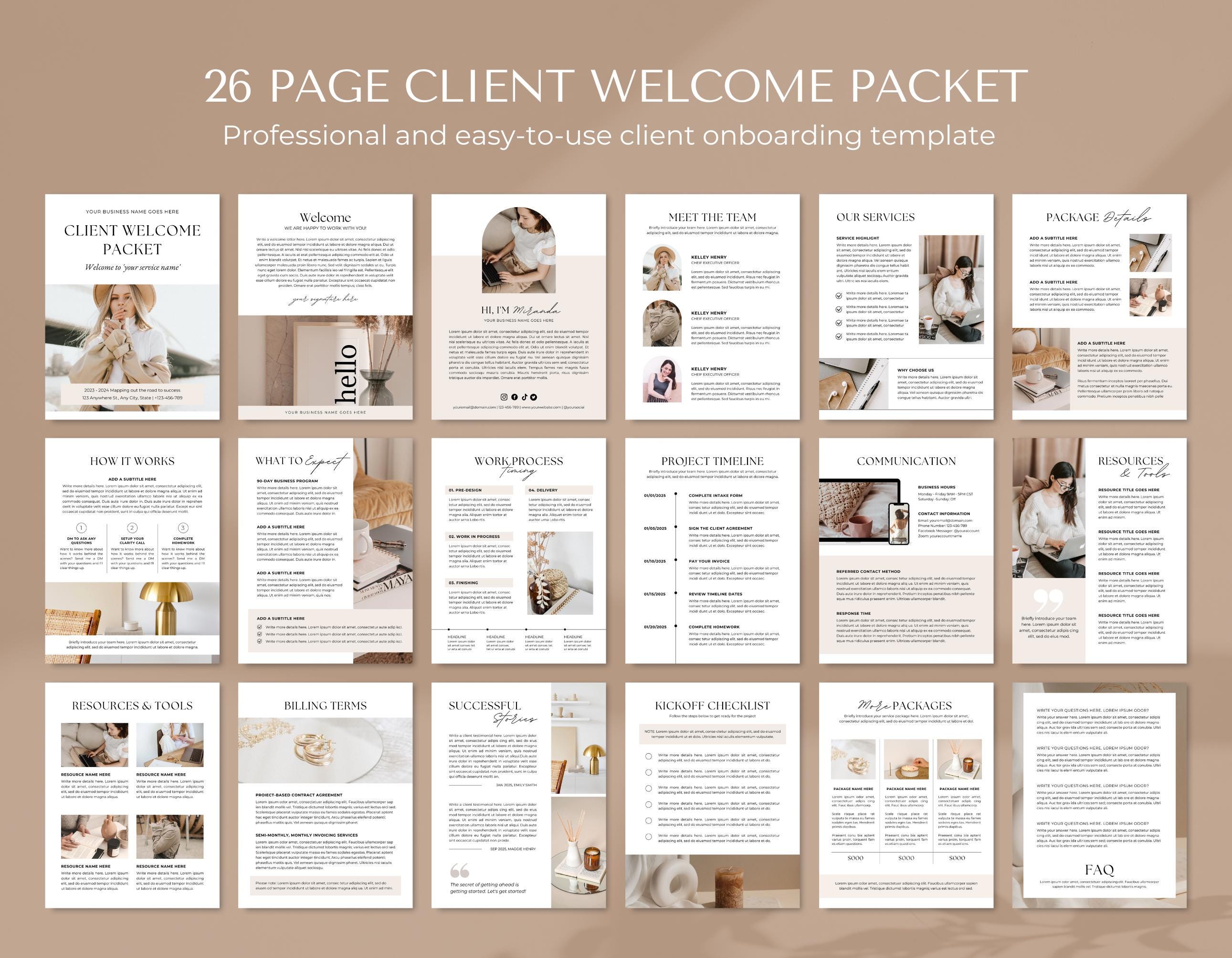 Client Welcome Packet Template | New Client Service Guide| Virtual ...