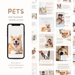 Pets Instagram Post Template | Pet Instagram Story Template | Social Media Template | Dog Cat Pet Lover Vet Template
