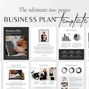 Business Plan Template Printable | Small Business Planner  | Start Up Workbook | Side Hustle Planner | Canva Template