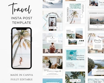 Modèles Instagram de voyage | Publication Instagram de l'agent de voyage | Modèles de blogueur de voyage | Influenceur de voyage Instagram | Modèle de centre de villégiature