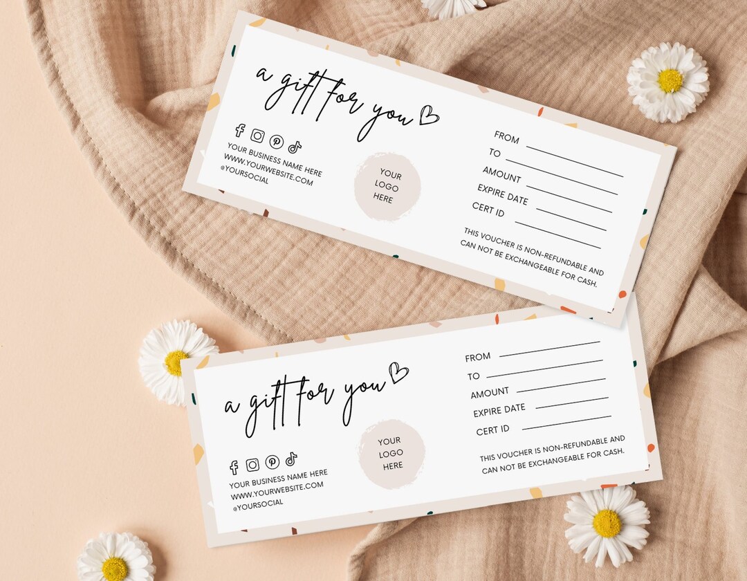 Gift Certificate Template | DIY Gift Card | Printable Gift Voucher ...