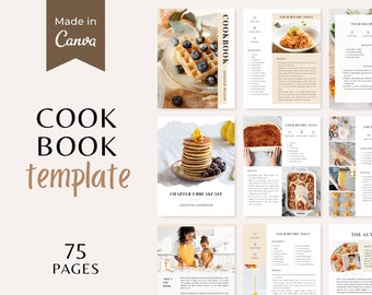 Recipe Book Template | Canva Cookbook Template | Recipe Ebook Template | Meal Planner
