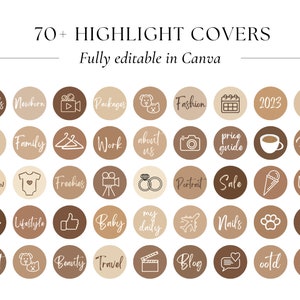 Instagram Story Highlight covers | DIY Editable Highlight Instagram Covers | IG Story Icons | Boho Aesthetic Neutral Minimalist Story Icons