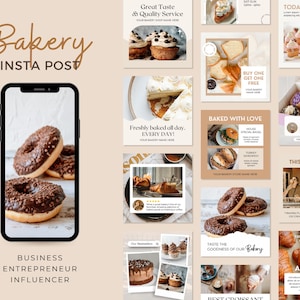 Bäckerei Instagram Vorlagen | Instagram Template Food | Kuchen Social Media Template | Gebäck Café Marketing