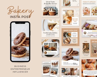 Bakery Instagram Templates | Instagram Template Food |  Cake Social Media Template | Pastry Café Marketing