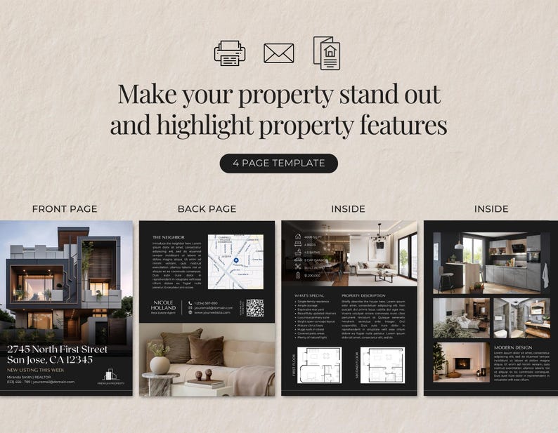 Real Estate Brochure Template | Luxury Property Listing Brochure ...