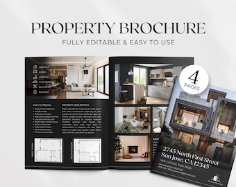 Modelo de Brochura Imobiliária | Brochura de Anúncio de Imóveis de Luxo | Apresentação de Anúncio | Folheto de Imóveis à Venda, Folheto de Anúncio | Marketing Imobiliário