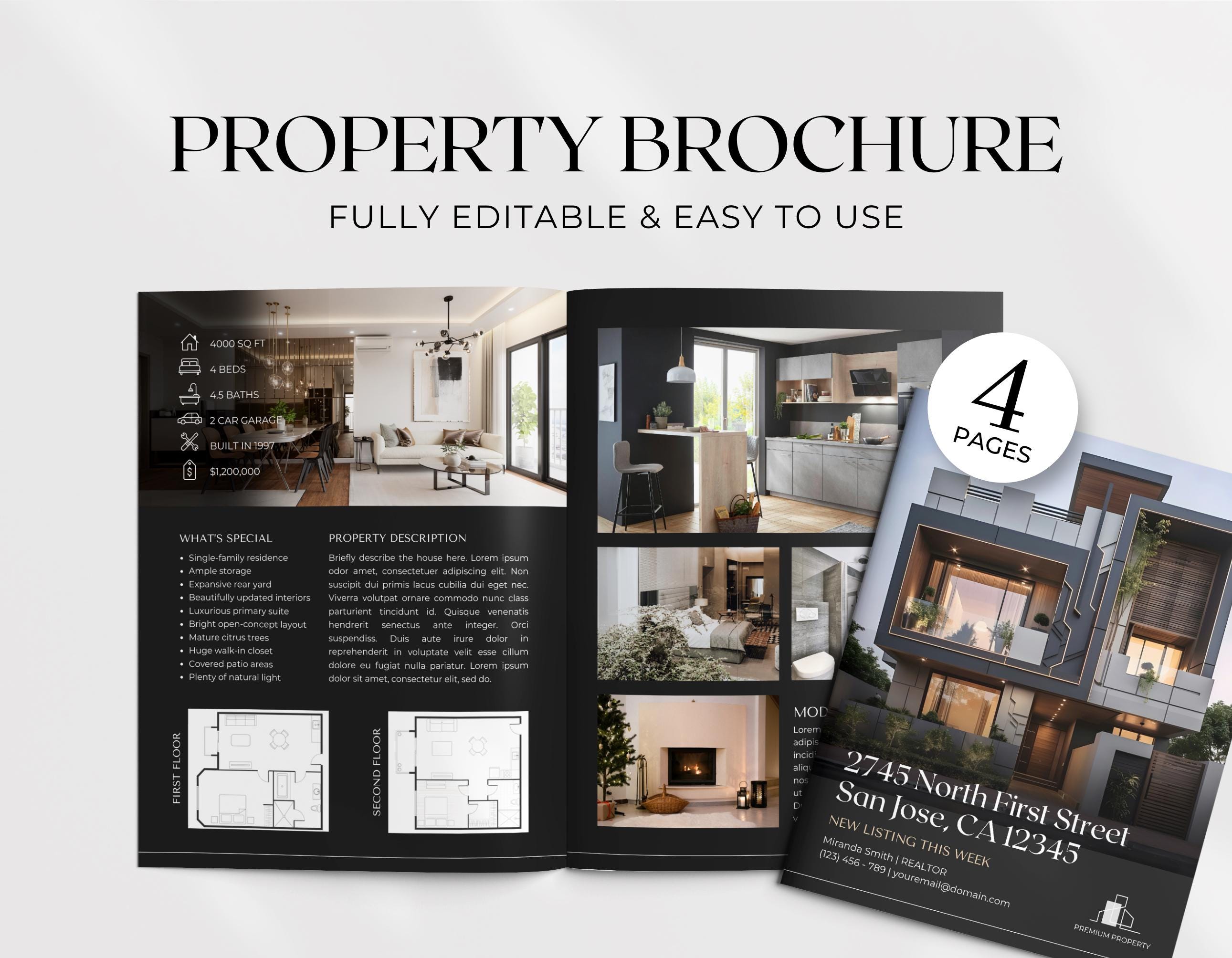 Real Estate Brochure Template | Luxury Property Listing Brochure ...