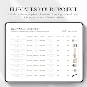 Finishes Schedule Template | FF&E Schedule, Furniture Board | Interior Design, Renovation Template | Finishes and Fixtures image 8