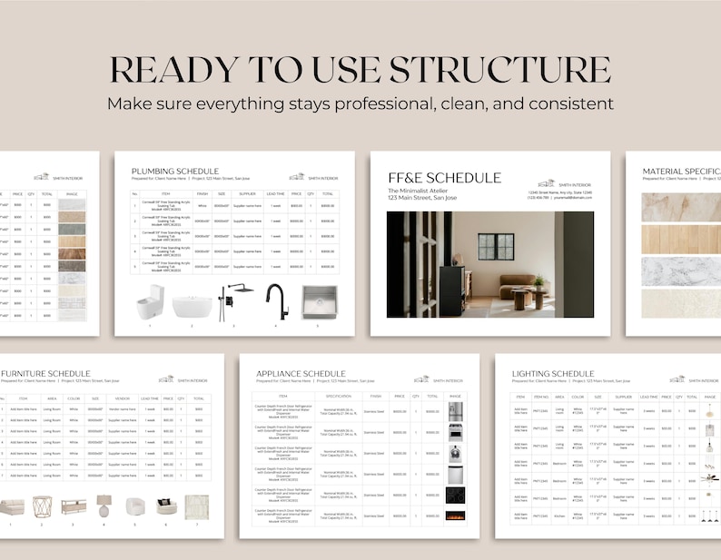 FF&E Schedule Template | Finishes Schedule Template | Furniture Board ...