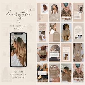 Hair stylist Instagram Story Template | Hair Beauty Salon Social Media | Hair care Business Wig Instagram Template