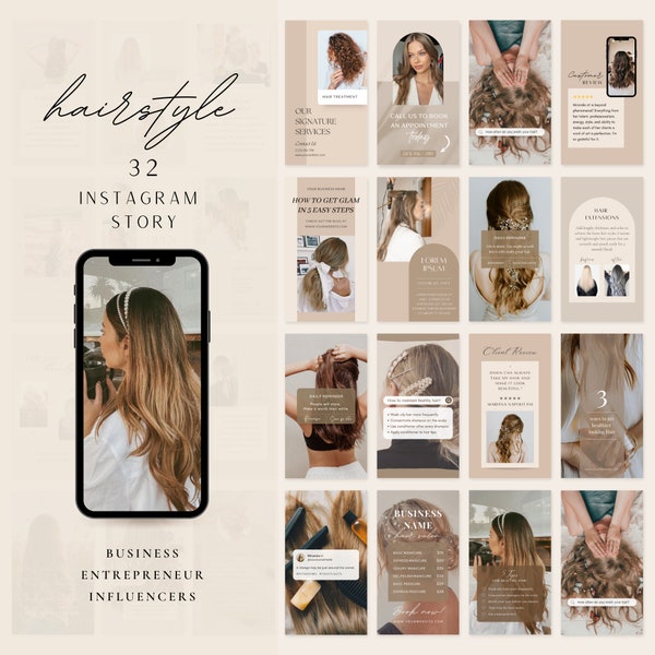 Hair stylist Instagram Story Template | Hair Beauty Salon Social Media | Hair care Business Wig Instagram Template