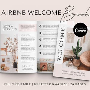 Sjabloon Airbnb-welkomstboek | Welkomstgids| Vakantiewoning Welkom Boeken | VRBO-gastenboek | Afdrukbare welkomstborden | Canvassjabloon